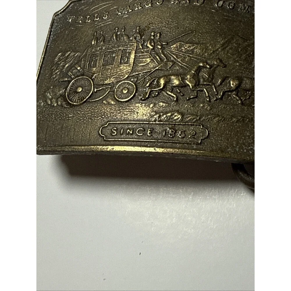 Wells Fargo Stagecoach Western Cowboy Vintage Belt Buckle Tiffany New York 1852